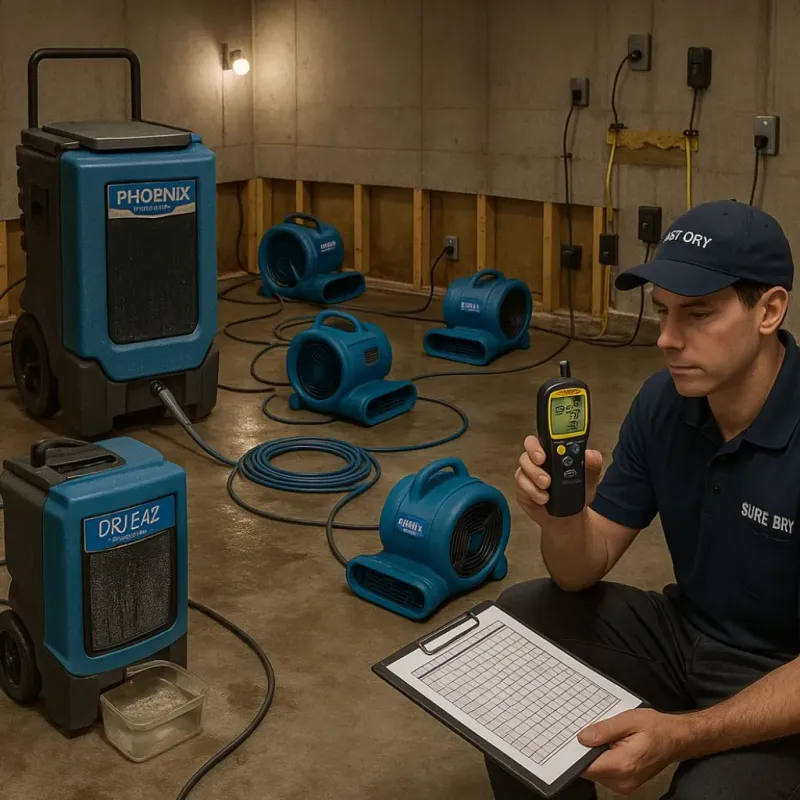 Structural Drying and Dehumidification process in Rogersville, AL